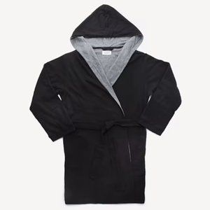 Luxury Thermal Black Hooded Robe by Bread & Boxer